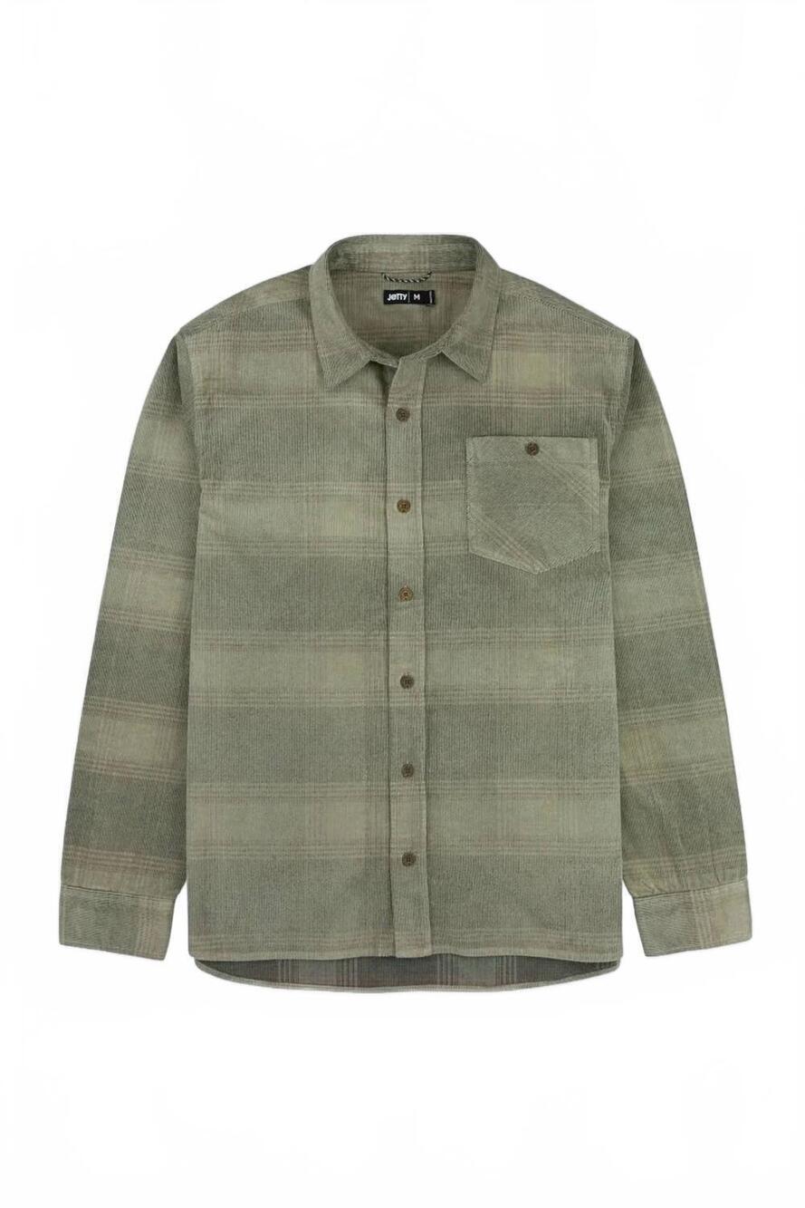 NEW JETTY men's shoals corduroy shirt in brown